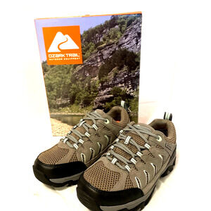Ozark Trail Women's Taupe Black Suede Mesh Lace Up Hiker Sneakers Shoes 6.5 NEW
